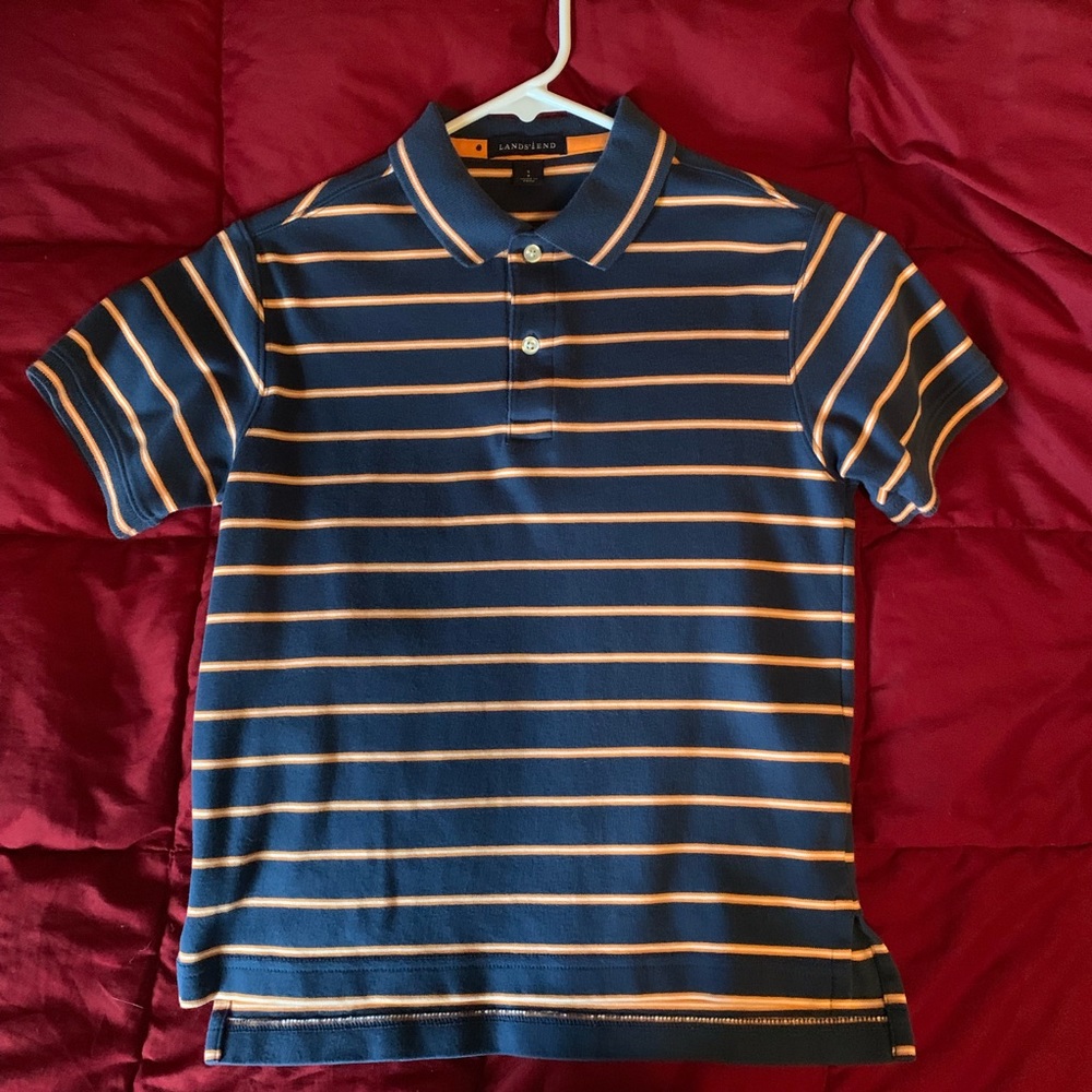 Boys Lands End striped polo